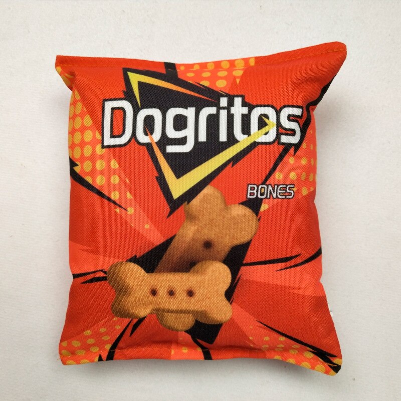 Potato Chip Bag Funny Dog Toys Plush Squeaker